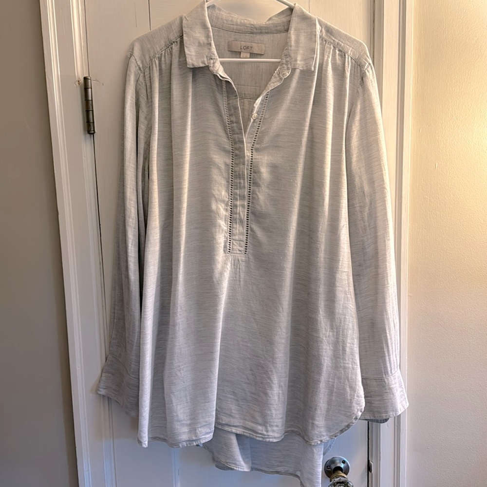Loft cream popover tunic, Size XL